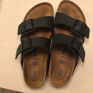Matte Black leather Birkenstocks